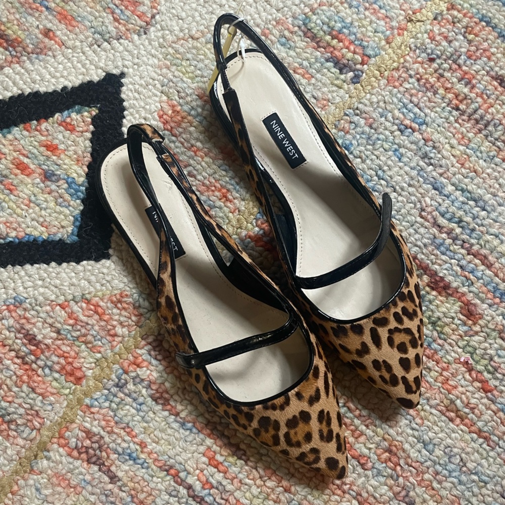 Nine West Animal Print Flats with Black Accents
